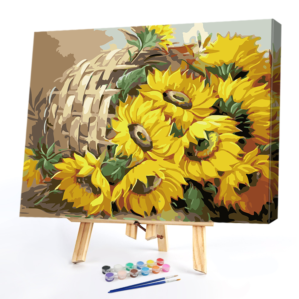 

40*50CM Paint By Numbers-Basket Sunflower, 501 Original