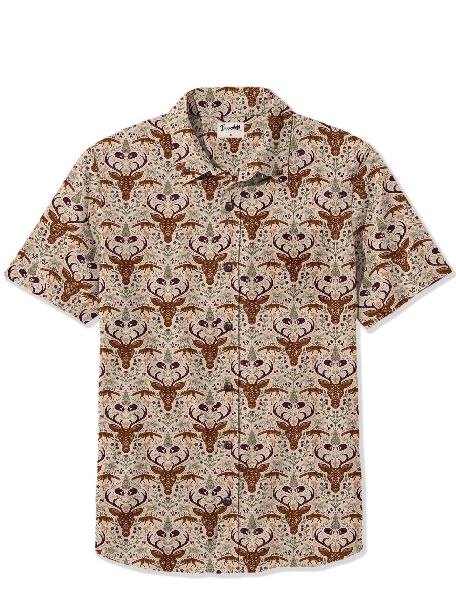 【Maria Elena Coco X Boozelele】Deer and Nature - 100% Cotton Shirt