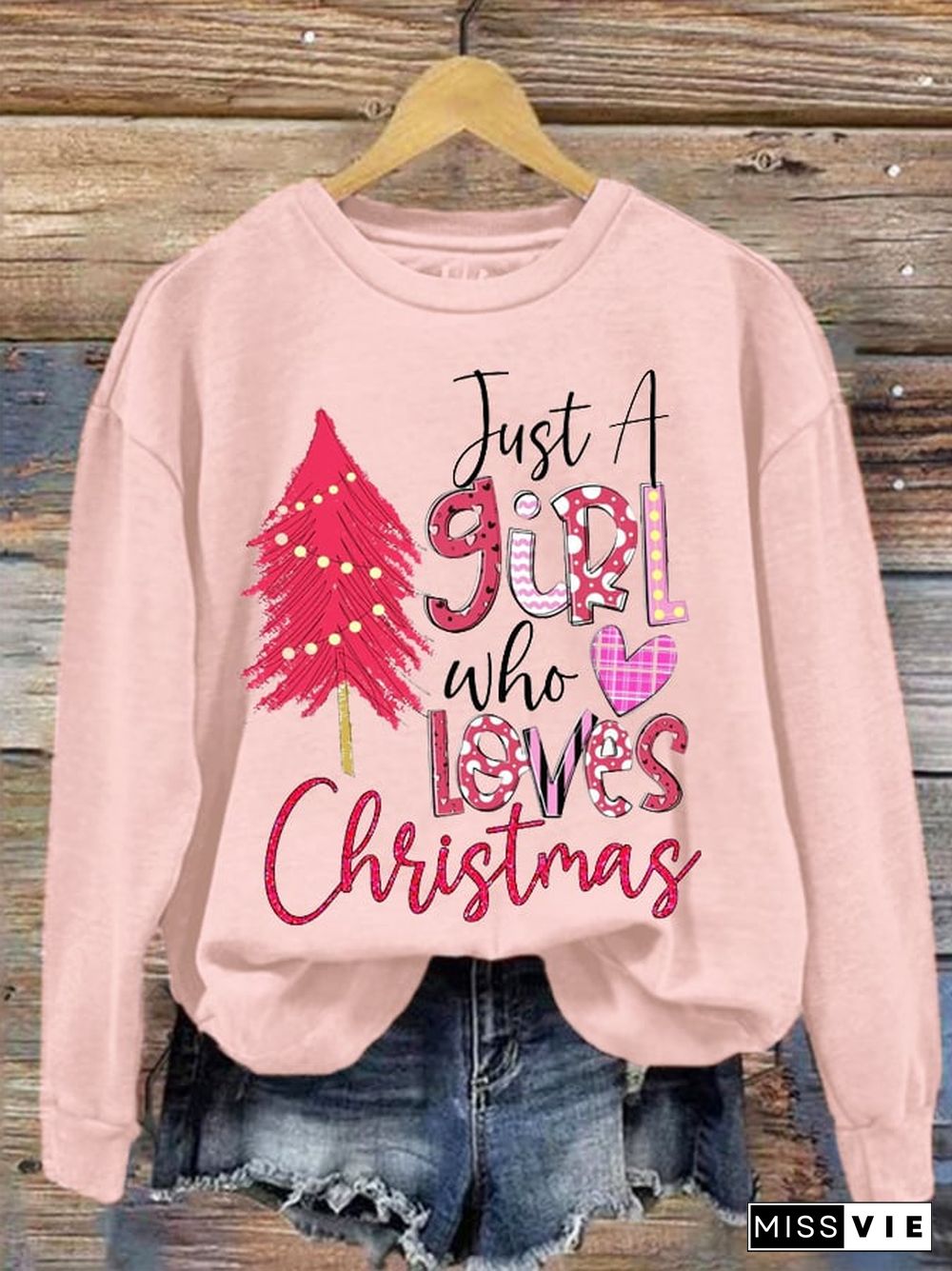 Women's Just A Girl Who Loves Christmas Sweatshirt