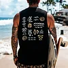 Men's Retro Casual Summer Surf Print Tank Top by Inlyline