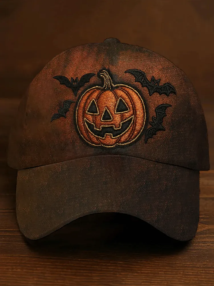 Vintage Halloween Pumpkin Art Casual Print Hat 