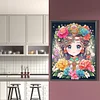 >SALE<5D DIY Full Round Drill Diamond Painting Flower and Girl Kit Home Decor 50x60cm