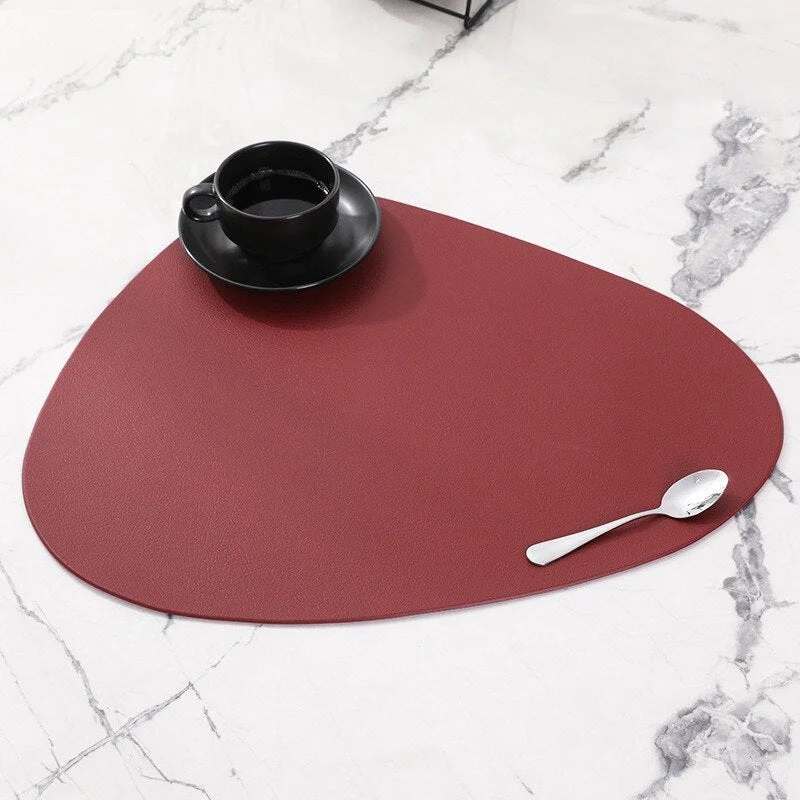 Large Leather Placemat Tableware Pad Oil Water Resistant Heat Insulation Non-Slip Tablemat Coaster Set for Kitchen Washable Cup