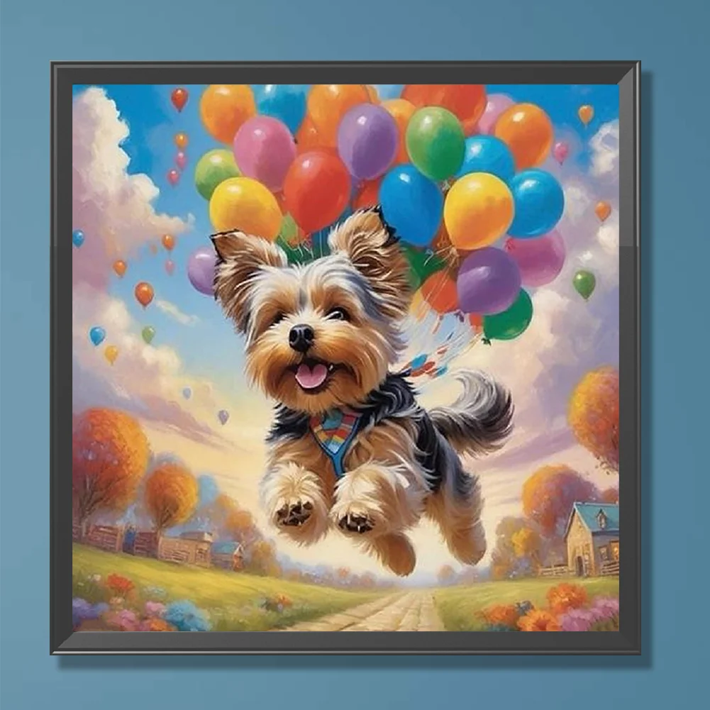 Diamond Painting - Full Round Drill - Balloon Puppy(Canvas|30*30cm)
