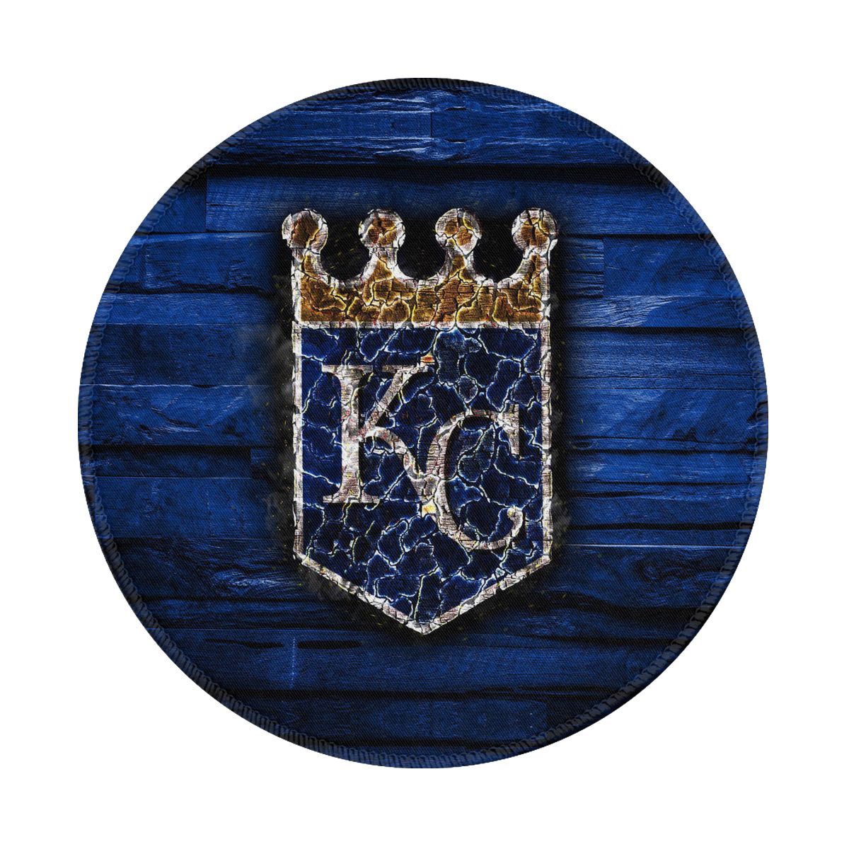 Kansas City Royals Scorched Logo Waterproof Round Mouse Pad for Wireless Mouse
