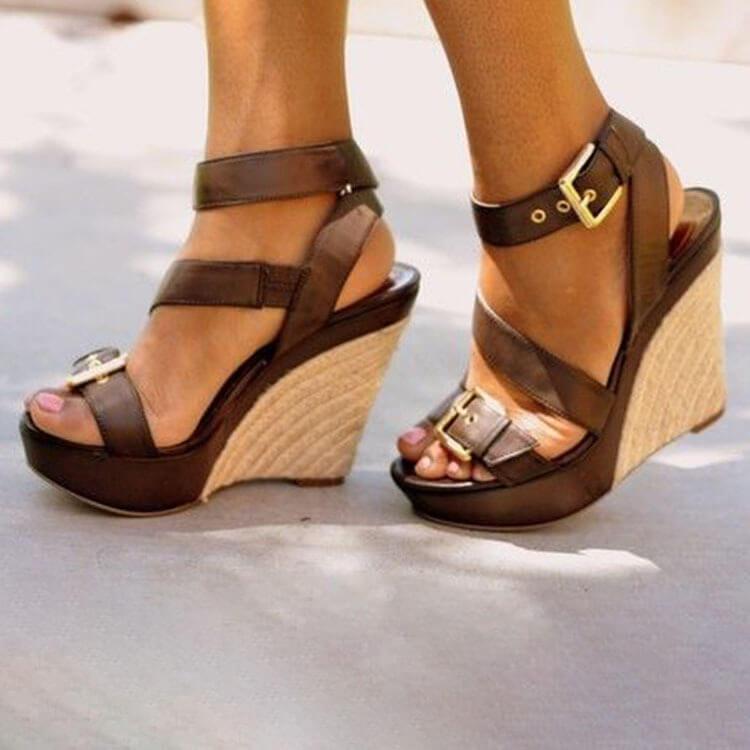 VCSHOES Platform Wedge Espadrille trap Sandals