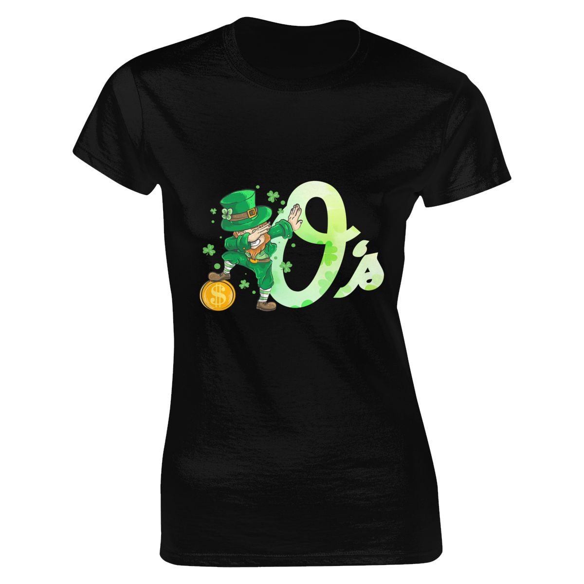 Baltimore Orioles St Patrick's Day Dabbing Leprechaun Women's Crewneck T-Shirt