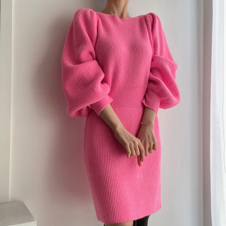 Candy French Knit Neck Dress