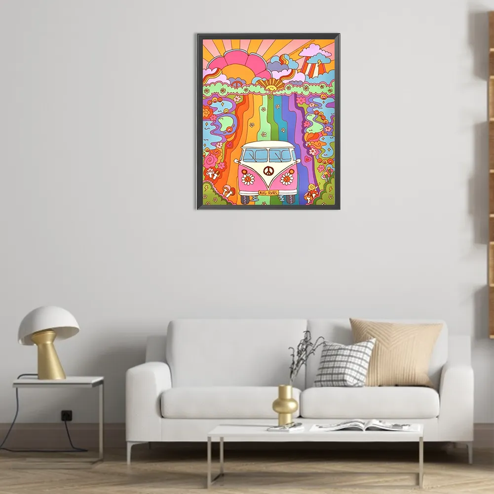 Partial AB Diamond Painting - Full Round Drill - Rainbow World(Canvas|45*55cm)