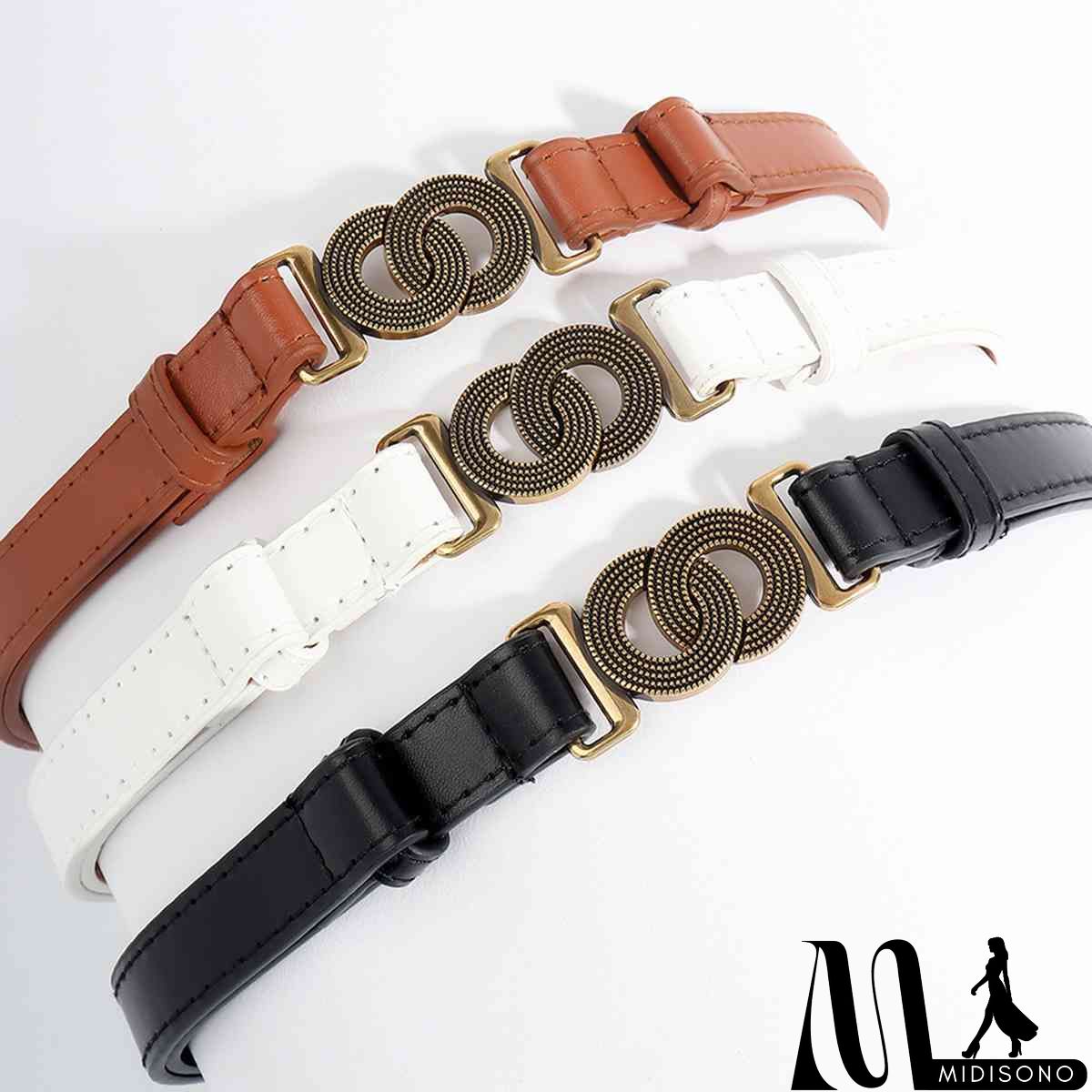 MidiSono - Alloy Buckle PU Belt