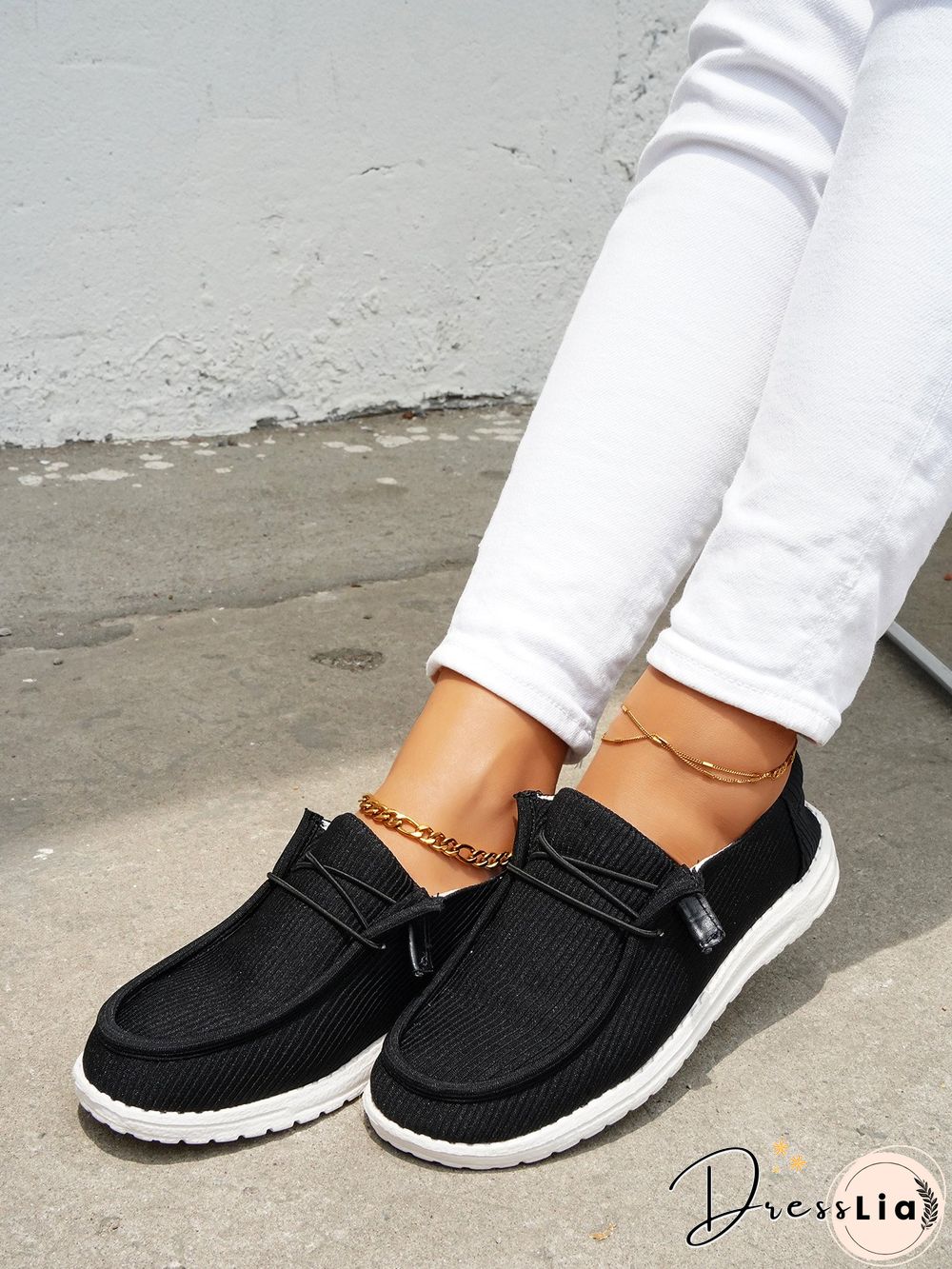 Casual Light Lace Up Flats Canvas Shoes