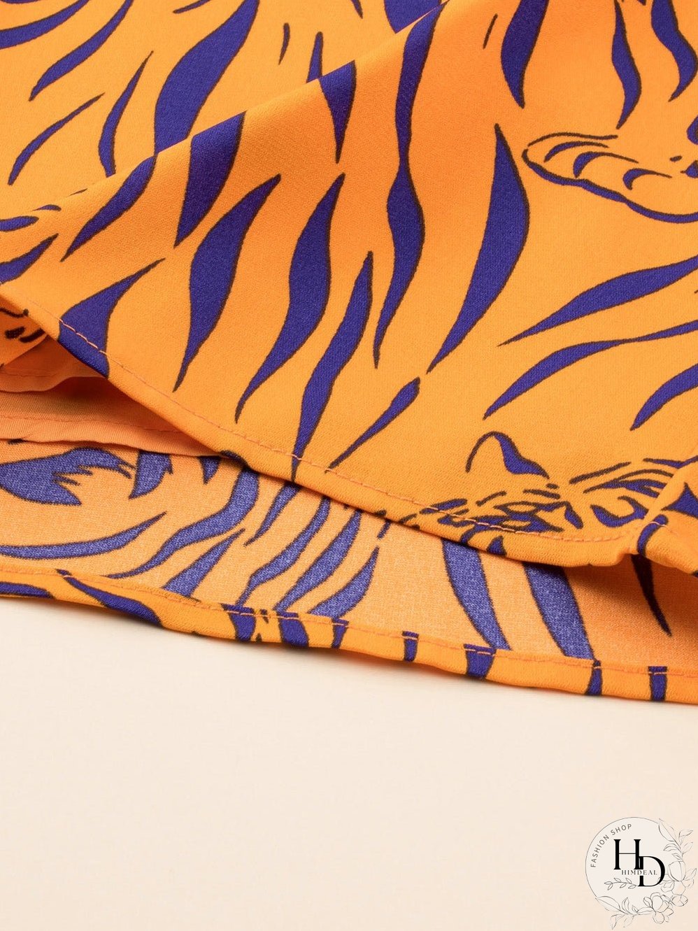 Sunny Plus Size Tiger Stripe V Neck Sleeveless Romper