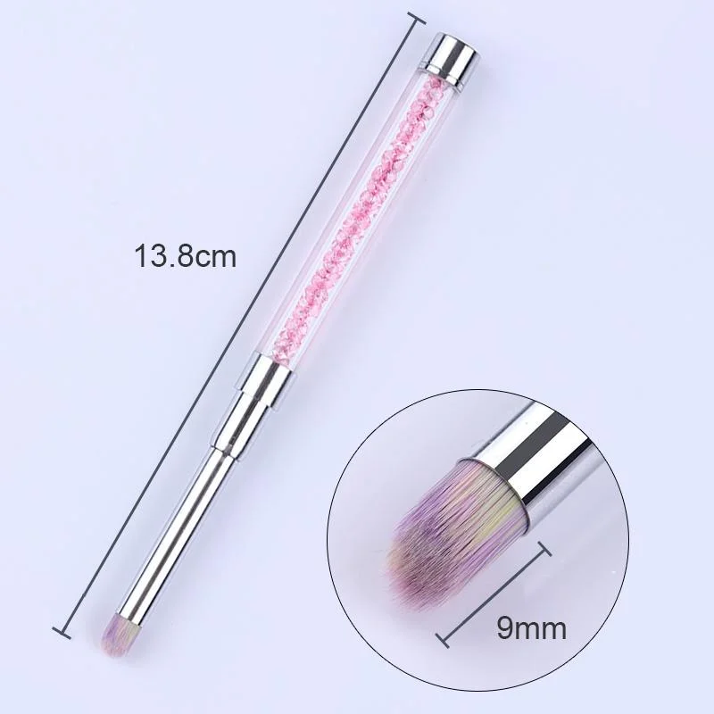 1 Pc Gradient Bloom Nail Painting Brush Pen UV Gel Nail Art Brush With Wood Handle Nylon Hair Draw Manicure Nail Art Tool-Nail Inspo