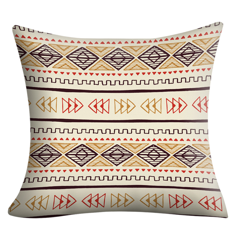 

Geometric Print Pillow Cases Sofa Bedroom Peach Skin Throw Pillow Cover (H, 501 Original