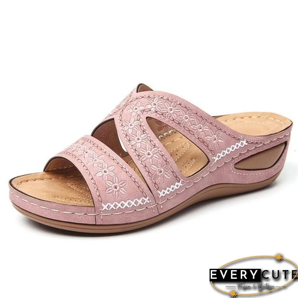 Women's Fashion Casual Sandals Open Toe Summer Sandals Vintage Wedge Slippers Platform Sandals Plus Size 35-43