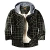 Men's Fleece Warm Cotton Plaid Jacket