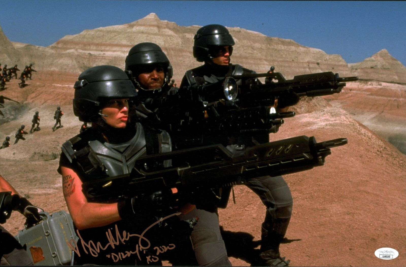 Dina Meyer DIZZY FLORES Starship Troopers 11x17 Photo Poster painting Poster Signed JSA COA Auto