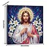 uk.everydayedeals DIY Pearl Painting With Frame - Handmade Self-Adhesive Pearls - Jesus(25*25cm)