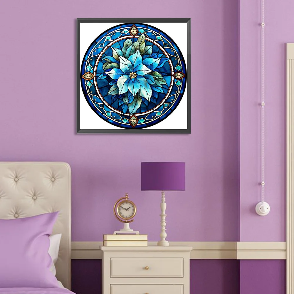 Diamond Painting - Full Round Drill - Stained Glass Flower(Canvas|30*30cm)