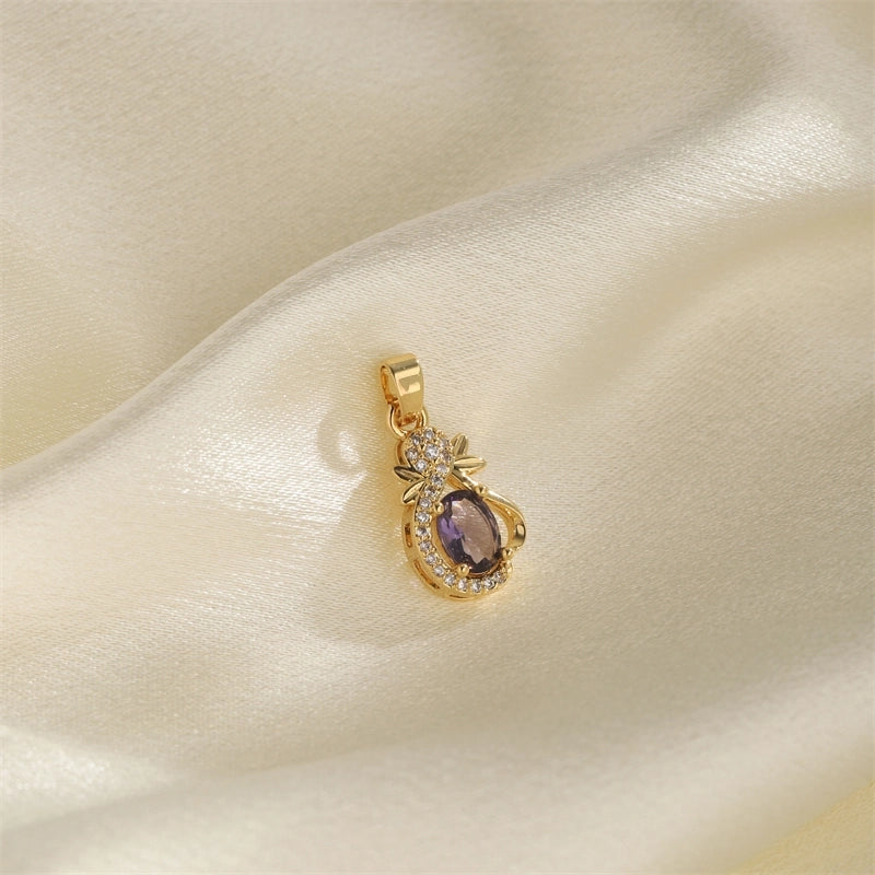 1 PCS/Package Hole 10mm+ Copper Zircon 18K Gold Plated Heart Shape Flower Pendant