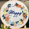 Flower-DIY Embroidery Kit with Pattern Cotton Threads Needles Hoop 30*30cm/11.81*11.81in tapestrymarket