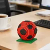 Sports Football Ball Building Kits Creativity Soccer and Cup Building Block Set Mini Collectible Peripheral Bricks Birthday Gift For Teens & Adults (Red and Black soccer)