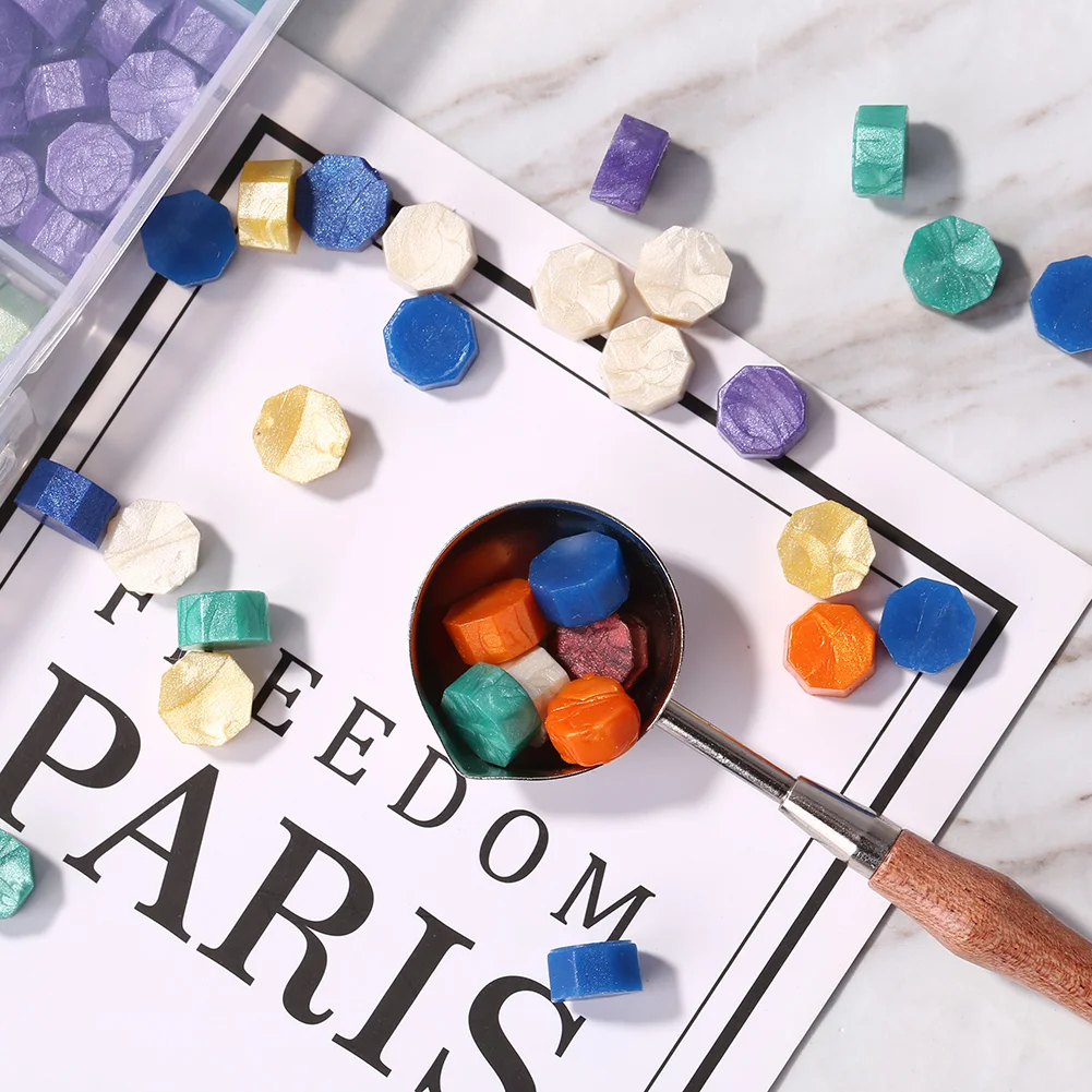 Retro Wooden Handle Sealing Wax Bead Tablet Melting Spoon for Scrapbooking