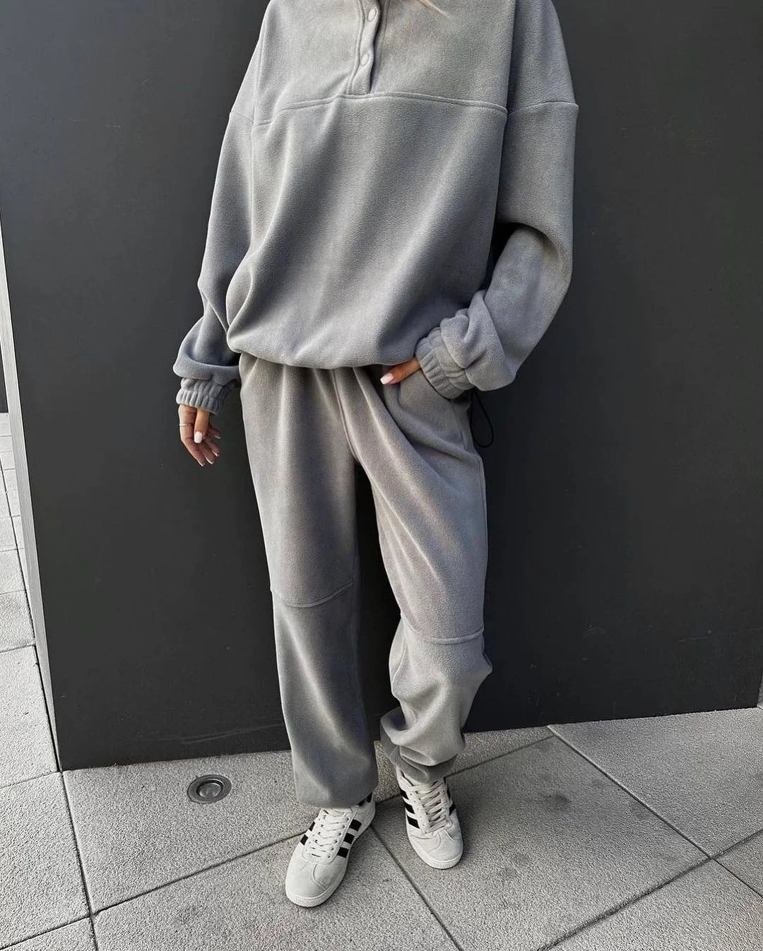 Nigikala Nigikala New Casual Jacket Suit Women's Solid-Colored Velvet Trousers Two-Set