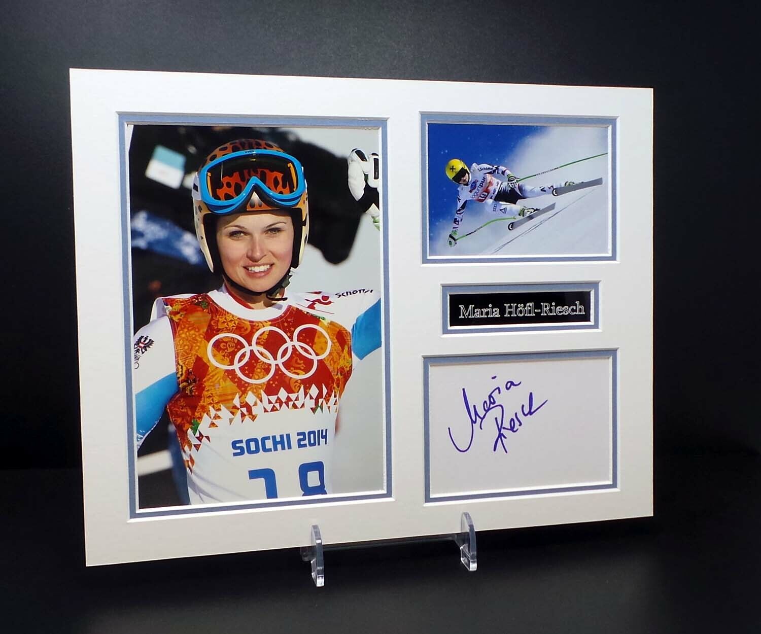 Maria HOFL-RIESCH Signed Mounted Photo Poster painting Display 1 AFTAL RD COA German Skier