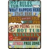 Hot Tub Rules  - Warning Vintage Metal Signs(12*16Inch)