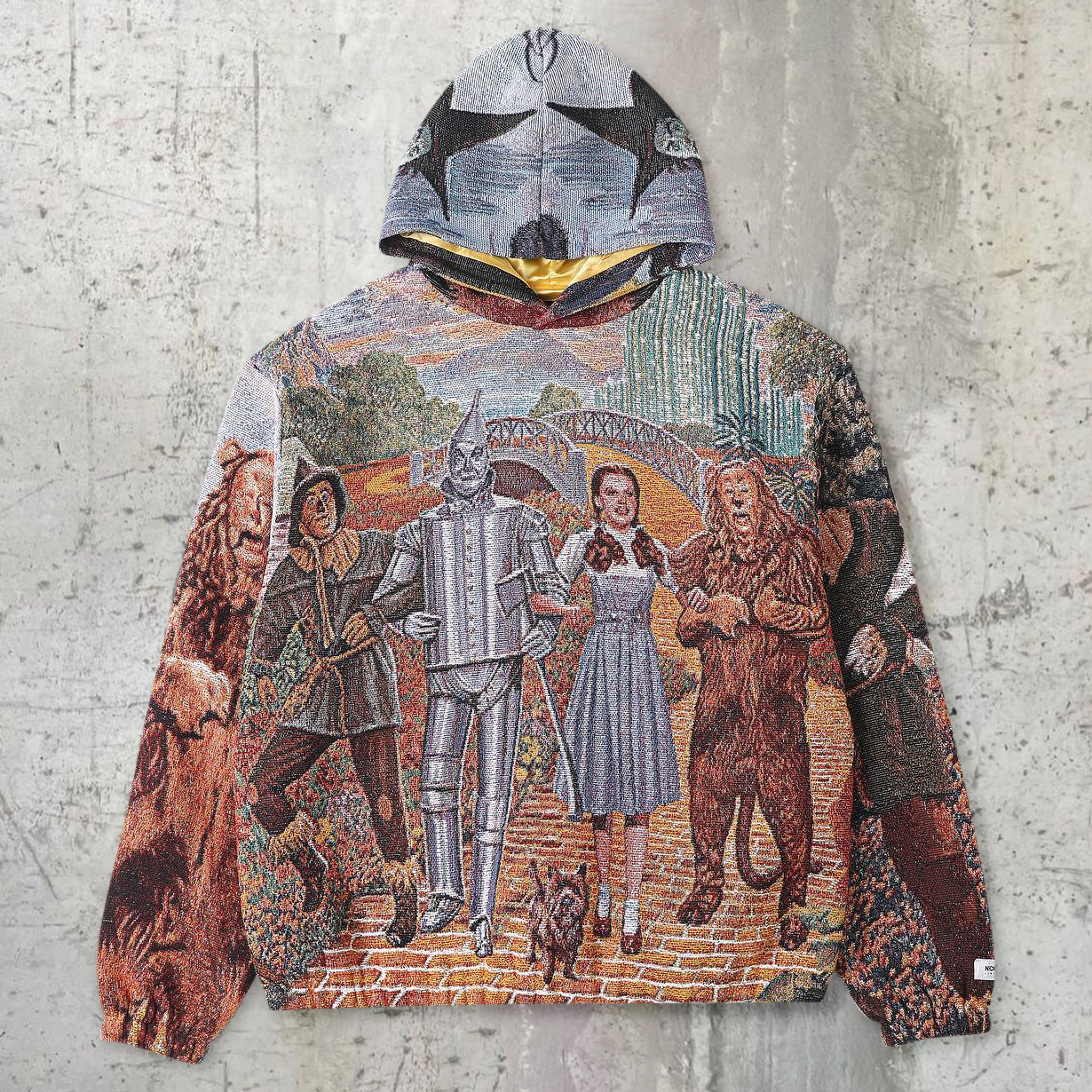 Forest World Print Casual Street Tapestry Knit Hooded Sweater