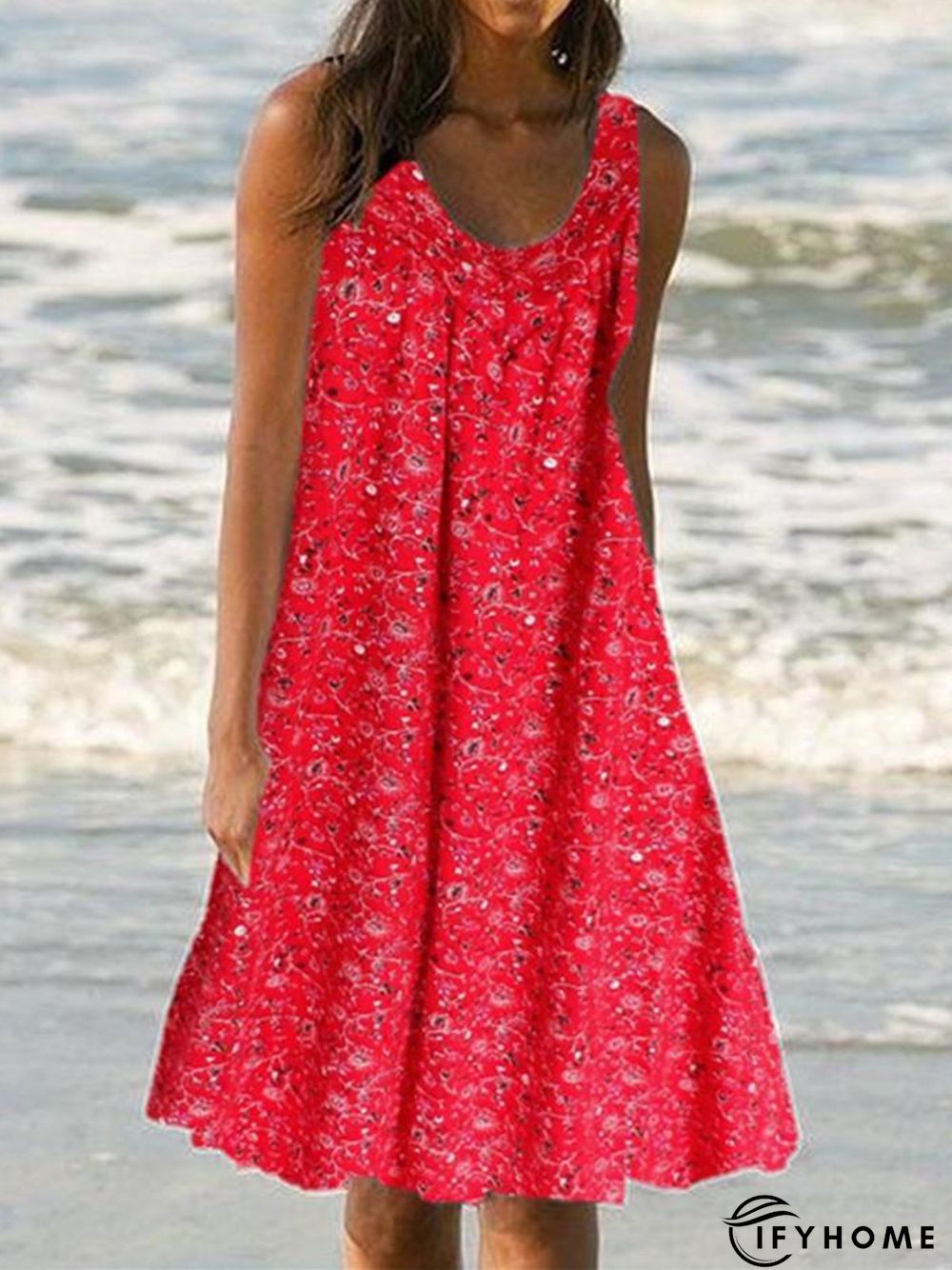 Floral Print Beach Women Summer Midi Dresses | IFYHOME