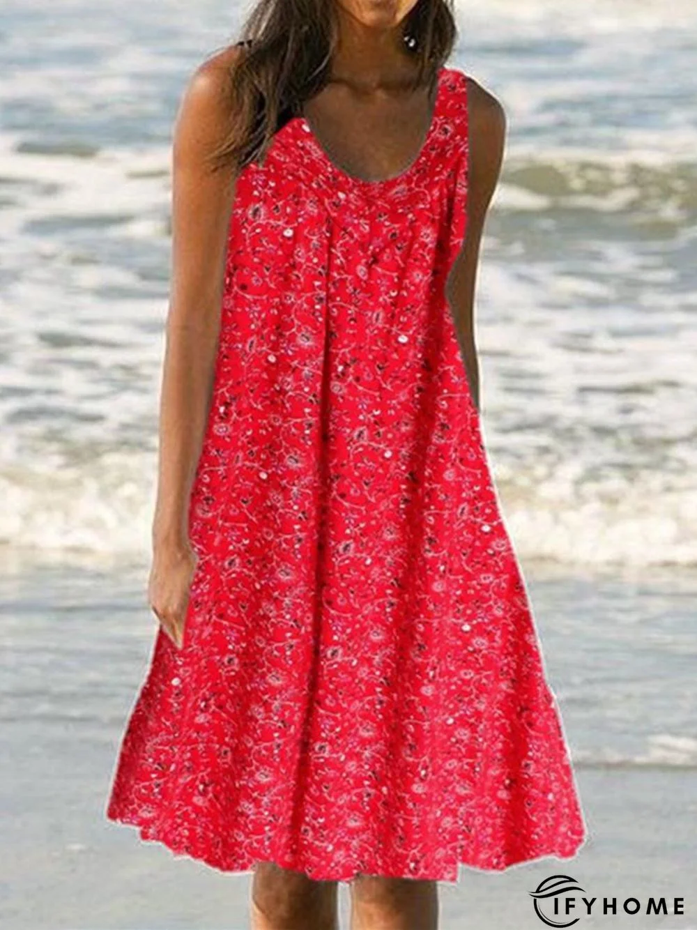 Floral Print Beach Women Summer Midi Dresses | IFYHOME