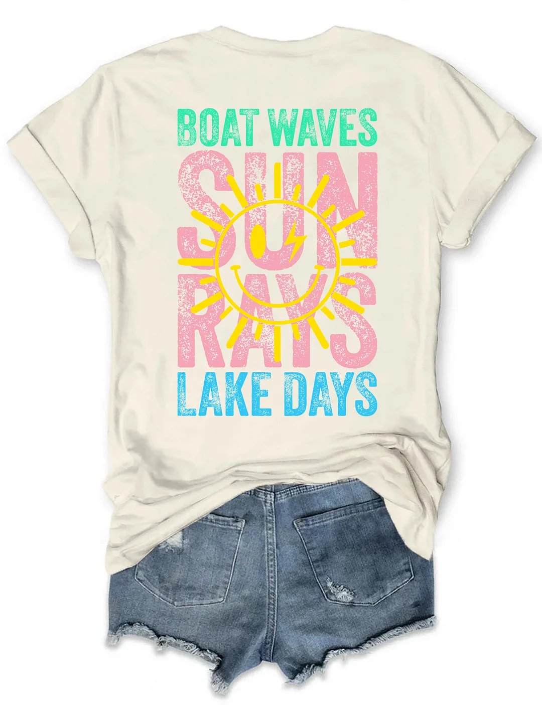 Boat Waves Sun Rays Lake Days T-shirt