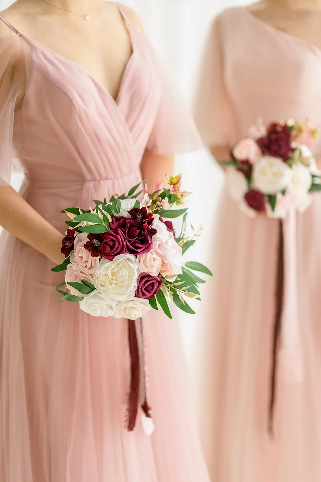 Maid of Honor & Bridesmaid Bouquets in Marsala