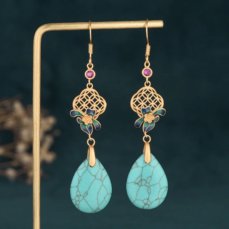 Turquoise Wealth Drop Dangle Earrings