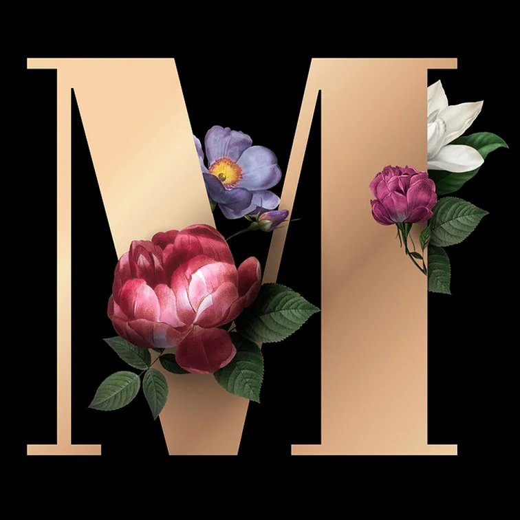 Diamond Painting - Full Round Drill - Flower Alphabet(30*30cm)