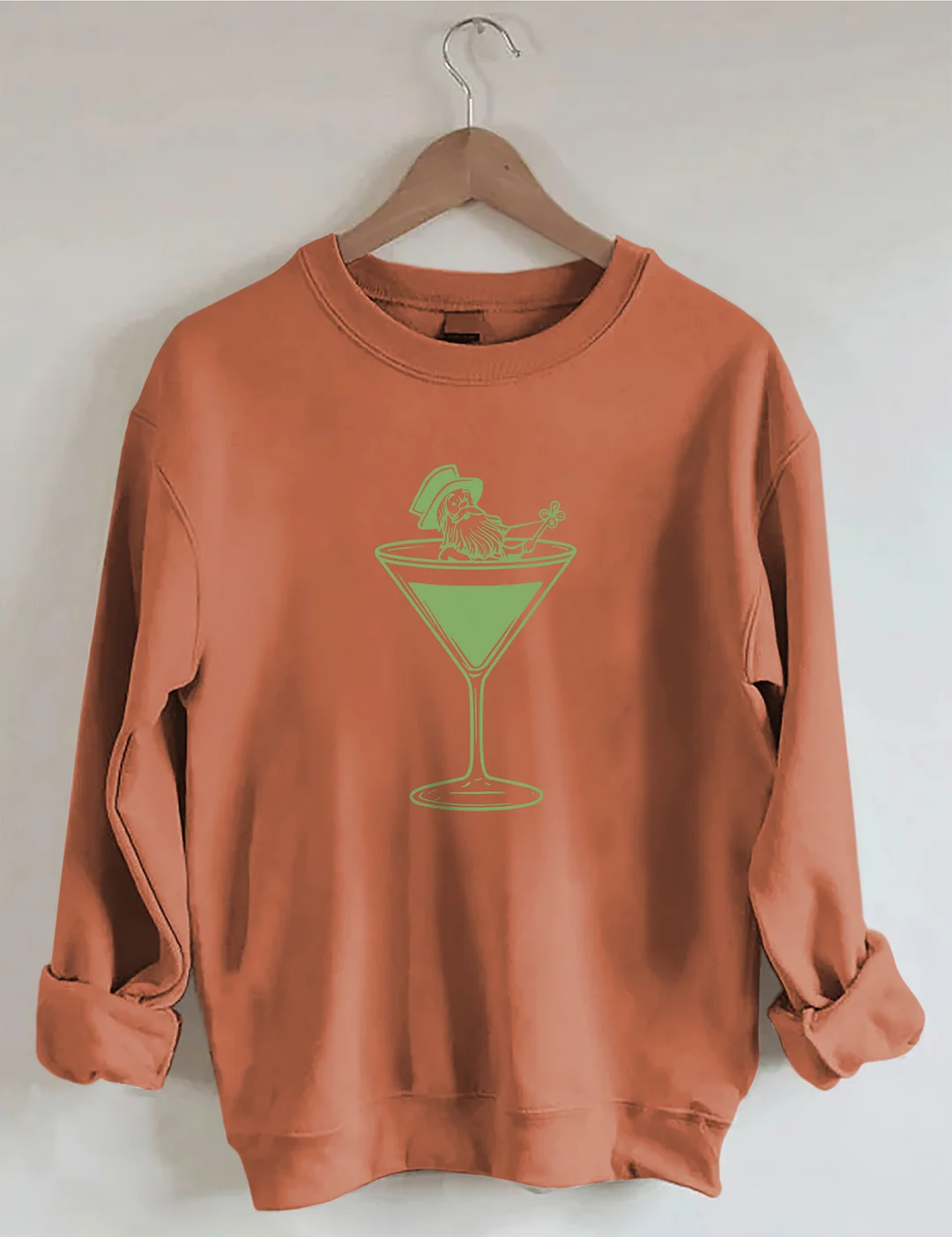 St Patrick's Day Martini Leprechaun Sweatshirt
