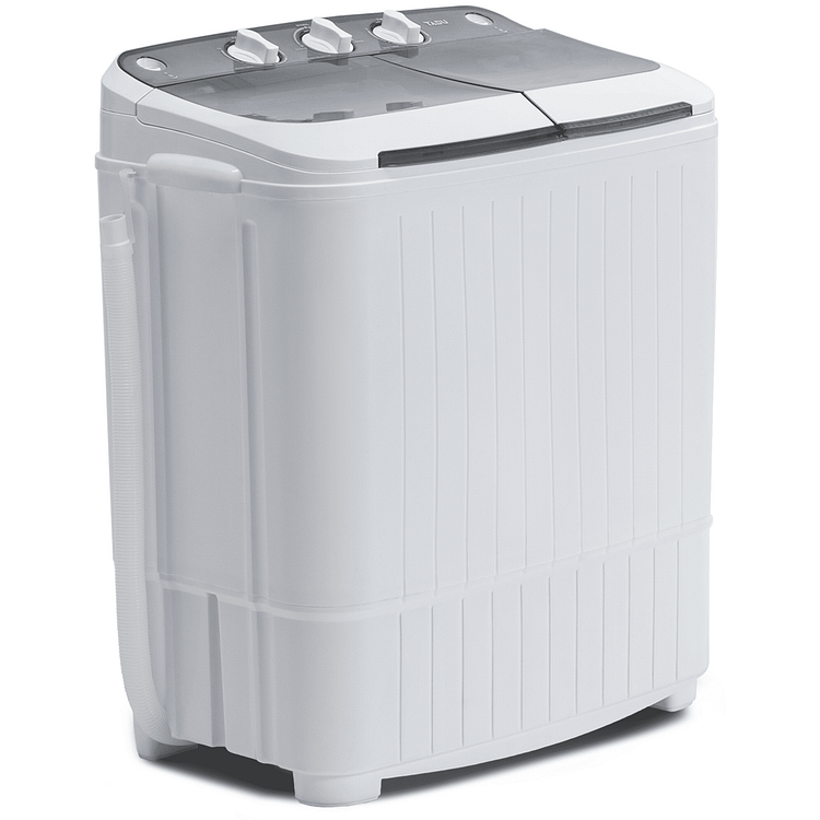 TABU 16.5LBS Portable Washing Machine,Compact Semi-automatic Washer and Dryer Combo,White&Gray