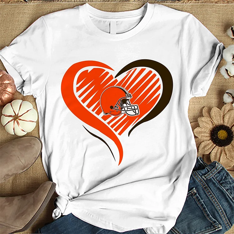 Cleveland Browns  Women's White Relaxed T-Shirt