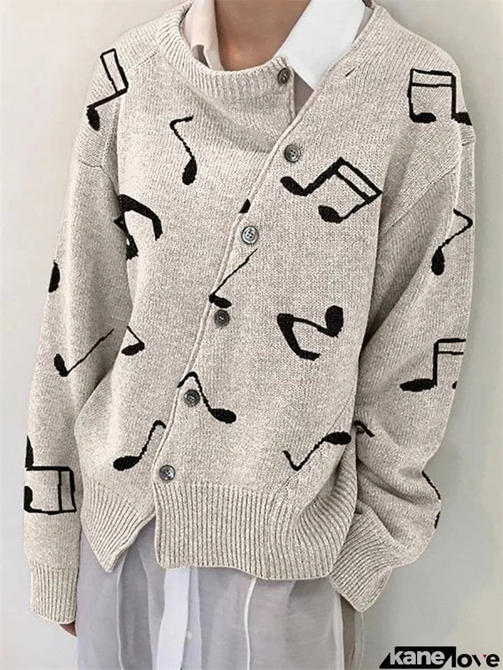 Women's Fashion Irregular Crew Neck Cashmere Knitted Sweaters