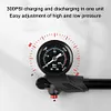 300PSI Bicycle Pump with Gauge Bike Tire Air Pump for Front Fork Rear Suspension