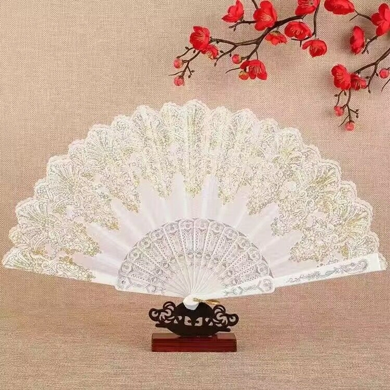 Single Flower Folding Fan Chinese Style Fan Dance Fan Wing Chun Fan Plastic Hanfu Fan European Style Fan Folding Fan