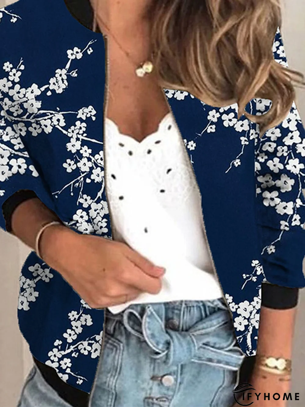 Floral Casual Long Sleeve Outwear Jacket | IFYHOME