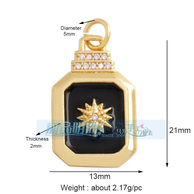 1 Piece 12 * 23mm 15*15mm 5*12mm Hole 5~5.9mm Half 925 Silver Zircon Sun Moon Pendant Jewelry Accessories