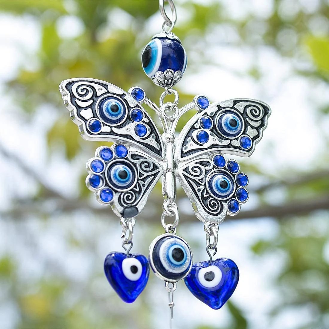Evil Eye Blue Butterfly Suncatcher Crystal Sun Catcher Prism - Etsy Israel