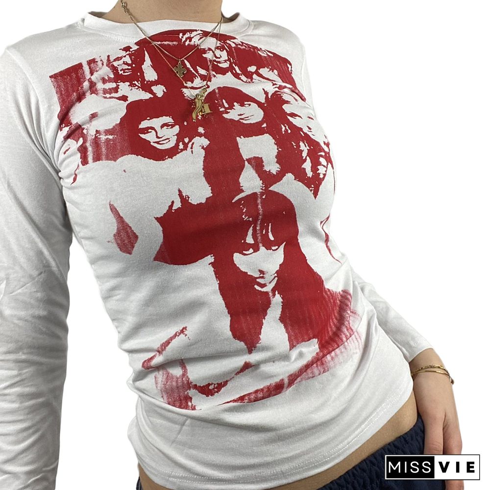 Women Trendy Portrait Letter Printed Tank Tops Summer Vest Female Round Neck Sleeveless Slim Fit Crop Tops