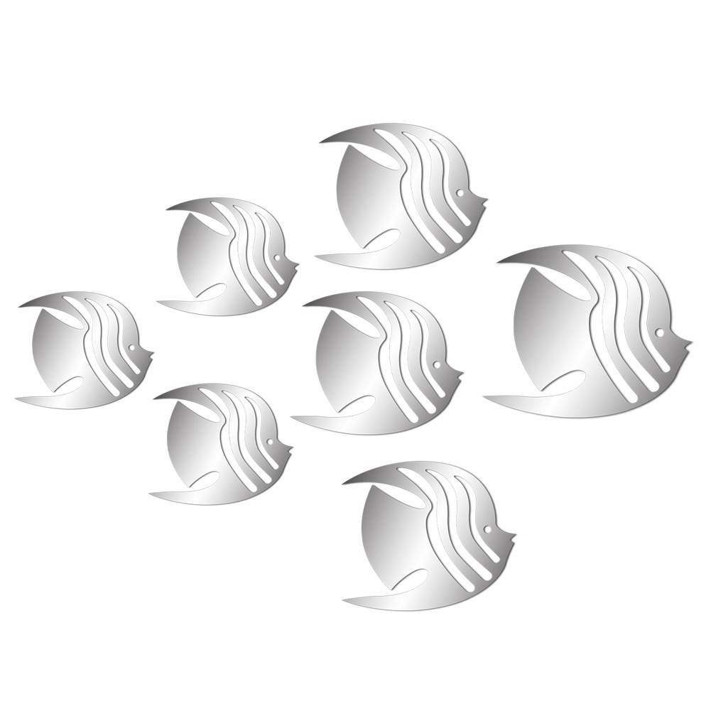 

7Pcs 3D Fish Wall Stickers Diy Mirror Wall Art Decal Home Room Decor, 501 Original