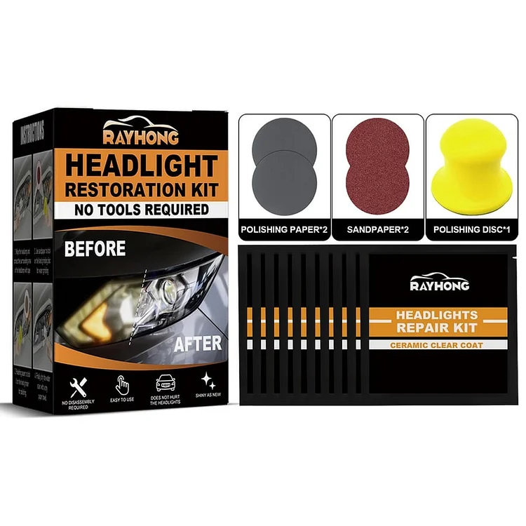 Car Headlight Lens Restoration Kit 