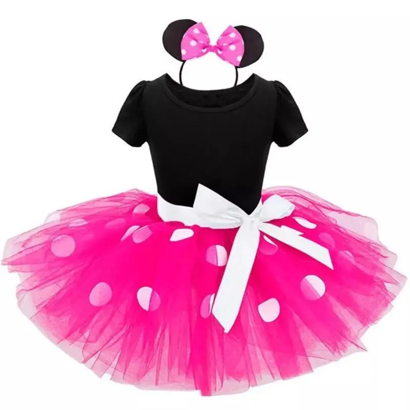 Fancy Kids Dresses for Girls Birthday Halloween Cosplay Cartoon Mouse Dress Up Kid Costume Baby Girls Kids 2 6T Wear